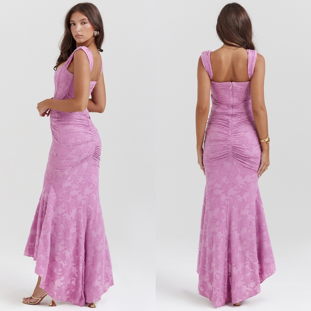House of CB 'Cesca' Rose Pink Floral Maxi Dress/Gown - Picture 4 of 9
